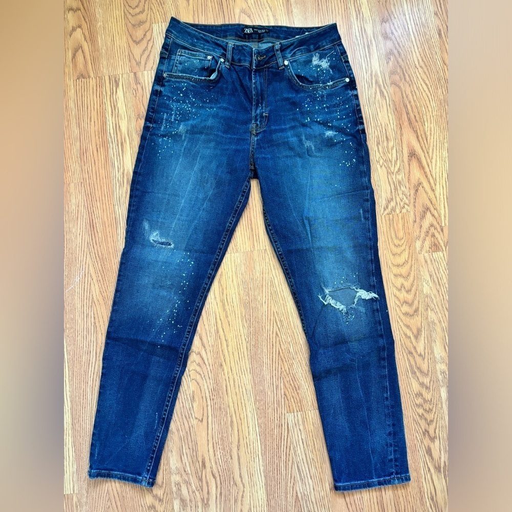 Zara denim splatter paint 32 - Picture 2 of 11